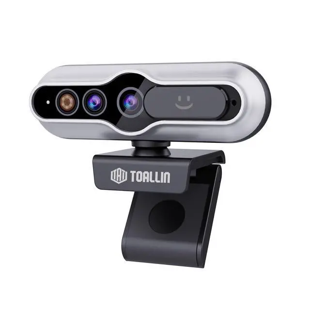 Alt view image 8 of 14 - 2K QHD Webcam with Windows Hello, Facial Recognition Web Camera, 5 Million Pixels, Auto-Focus Computer Camera, USB Webcam with Microphone & Privacy Shutter
