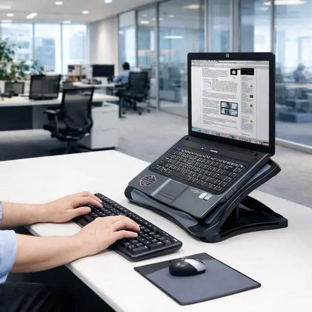 Alt view image 14 of 14 - Laptop Lap Pad Laptop Stand with Attached Mouse Pad, Cushion and USB Cooling Fan, Non-Slip Heat Shield Tablet Computer Stand for Sturdy Work Station for Home, Office, Bed Sofa, Couch and Car