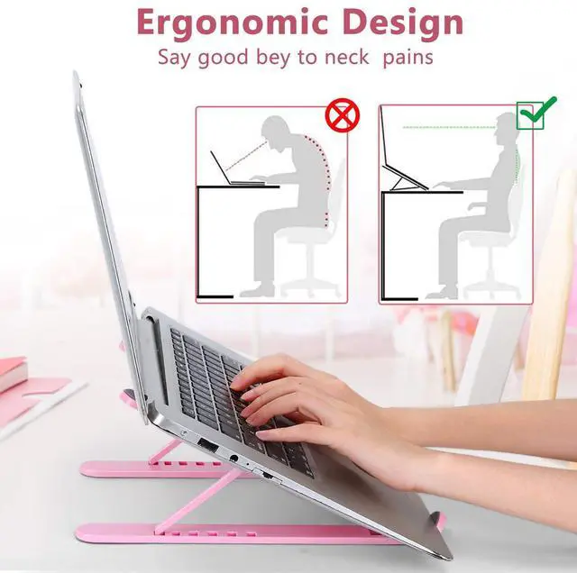 Alt view image 5 of 7 - Portable Laptop Stand, Adjustable Laptop Holder Riser Computer Stand for Desk Notebook Stand Mount