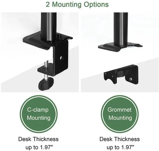 Alt view image 13 of 14 - Monitor and Laptop Mount, Monitor Arm with Vented Tray for 13" to 27" LCD Computer Screens and Notebook up to 17 inch, Fully Adjustable Laptop Mount Stand Holds up to 17.6lbs