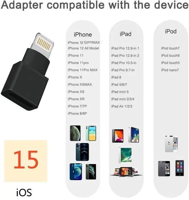 Alt view image 4 of 7 - 2Pack Apple MFi Certified Lightning Extender Adapter, Male to Female, 8-pin for iPhone 13 12 11 X XS XR 8 7 6 iPad Transfer Audio Video Data