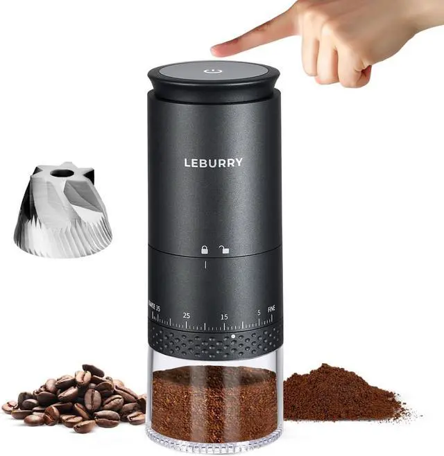 Alt view image 8 of 14 - Coffee Grinder - Portable Espresso Grinder with Stainless Steel Conical Mill for Travel, Camping - Cordless/Rechargeable Electric Coffee Bean Grinders with 38 Adjustable Grind Settings