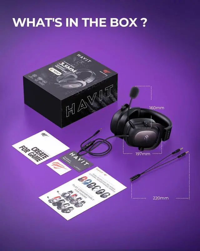 Alt view image 14 of 14 - H2002d Gaming Headsets for PS4,PC, 53MM Drivers Surround Sound PS5 Headset with Mic Gaming Headphones with Mic Durable Aluminum Frame Valentines Gifts for Men