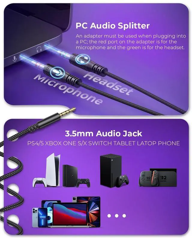 Alt view image 9 of 14 - H2002d Gaming Headsets for PS4,PC, 53MM Drivers Surround Sound PS5 Headset with Mic Gaming Headphones with Mic Durable Aluminum Frame Valentines Gifts for Men