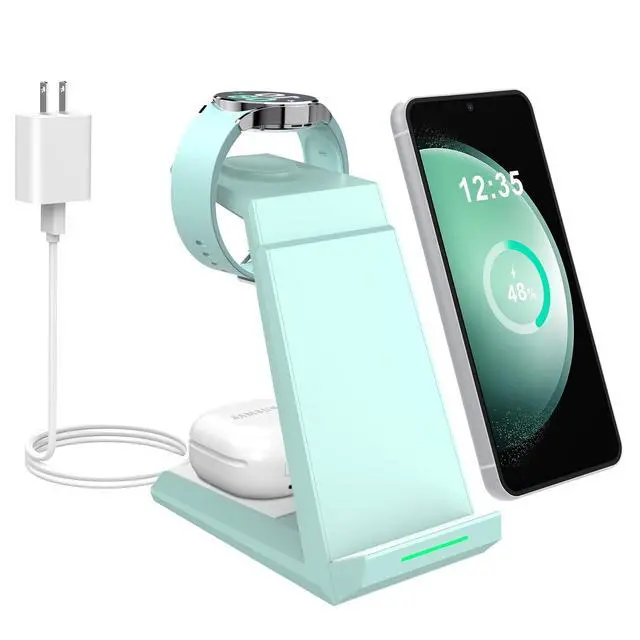 Alt view image 8 of 14 - Wireless Charger for Samsung Charging Station - 3 in 1 Android Phone Trio Multiple Devices Charger for Samsung Galaxy S26 S25 S24 S23 S22 Serial/Z Flip 7/Fold 7/Buds, Galaxy Watch 6/5 Pro/4