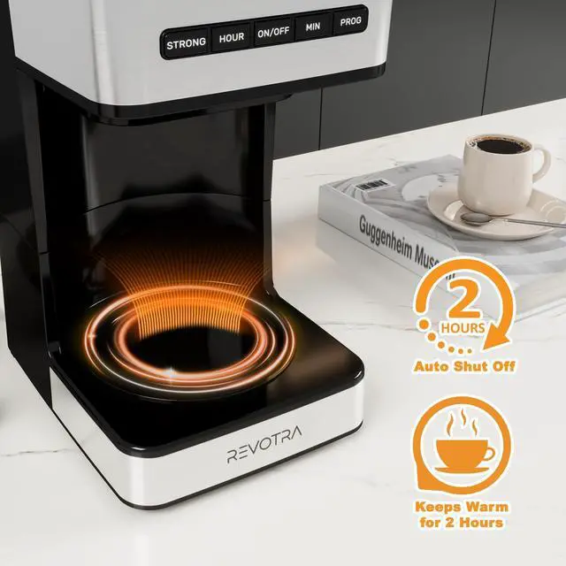 Alt view image 14 of 14 - 12 Cup Programmable Coffee Maker, Hot and Iced Coffee Makers, Regular & Strong Brew Drip Coffee Machine, 1-4 Cup, 24H Timer, Auto Shut-Off, Keep Warm, Pause & Serve