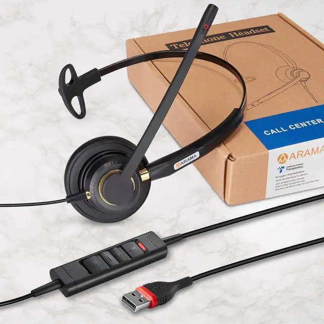 Alt view image 14 of 14 - USB Headset with Microphone for PC, Noise Cancelling & Audio Controls Ultra Comfort USB Headphone for Computer Laptop Pc Business Skype UC Webinar Call Center Office