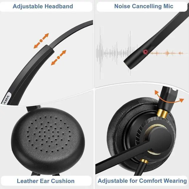 Alt view image 10 of 14 - USB Headset with Microphone for PC, Noise Cancelling & Audio Controls Ultra Comfort USB Headphone for Computer Laptop Pc Business Skype UC Webinar Call Center Office