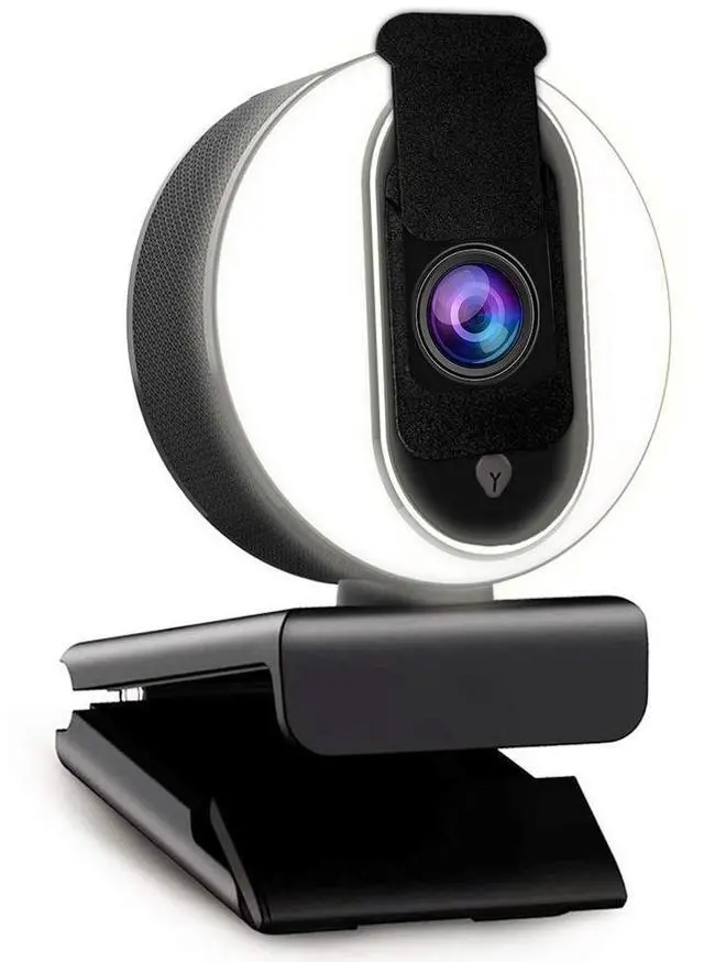 Alt view image 8 of 14 - N680E 1080P Webcam with Ring Light, Privacy Cover and Dual Microphone, Advanced Auto-Focus, Adjustable Brightness, Streaming Web Camera for Zoom Skype Facetime, PC Mac Laptop Desktop