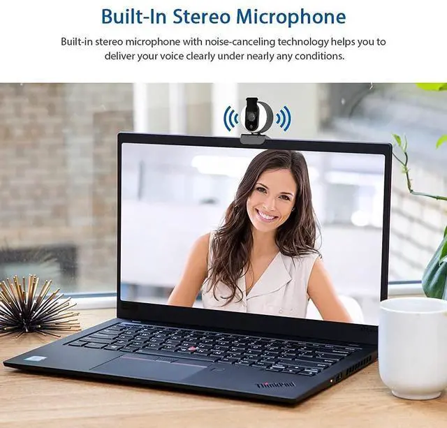 Alt view image 12 of 14 - N680E 1080P Webcam with Ring Light, Privacy Cover and Dual Microphone, Advanced Auto-Focus, Adjustable Brightness, Streaming Web Camera for Zoom Skype Facetime, PC Mac Laptop Desktop
