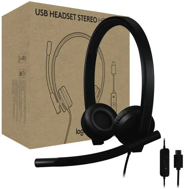 Alt view image 13 of 14 - H570e USB Headset with Microphone for PC and Mac, USB-C Wired Headset with Stereo Sound, Noise-Canceling Mics and Inline Controls, Certified for Microsoft Teams, Black