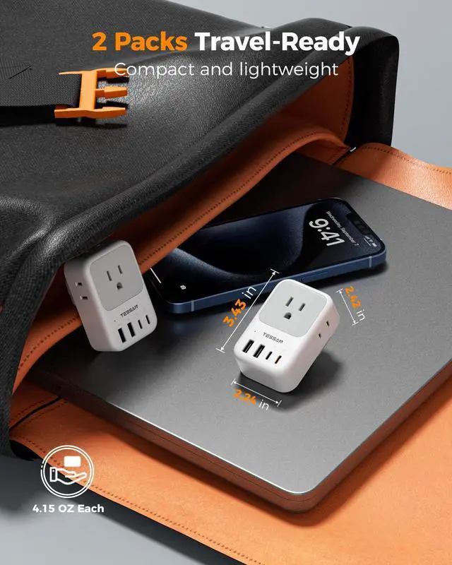 Alt view image 13 of 14 - Type G Adapter for Travel 2 Pack, PD 20W US to UK Plug Adapter with 4 AC Outlets 4 USB Ports (2 USB C), Ireland Power Adaptor for USA to England London British Scotland Dubai Hong Kong Kenya