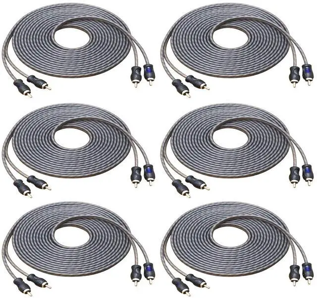 Alt view image 7 of 12 - RCI217-6 99.99% Oxygen Free Copper 17ft 2-Channel RCA Audio Cable Twisted Pair with Noise Reduction 6 Pack