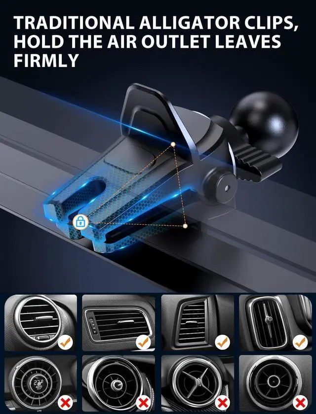 Alt view image 14 of 14 - Wireless Car Charger, 15W Fast Charging Auto-Clamping Car Charger Phone Mount Air Vent Cell Phone Holder for iPhone 16/15/14/13/13 Pro/12 pro/12/11, for Samsung Galaxy S23/S22/S21/S20, etc
