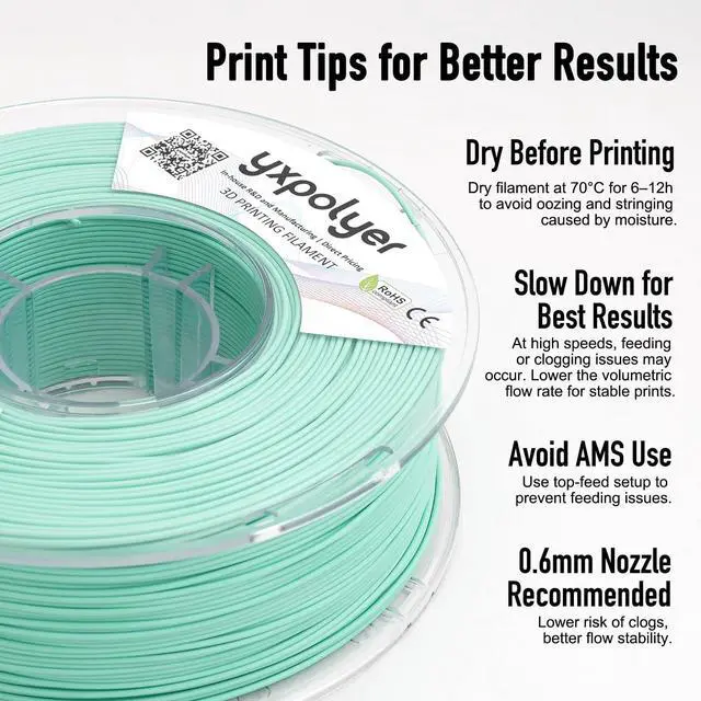Alt view image 8 of 12 - Flexible PLA Food-Safe 92A Soft PLA 3D Printer Filament 1.75mm 1KG for Printing Dog Chew Toys and Highly Elastic Bouncy Airless Basketball Pet Ball, Mint Green