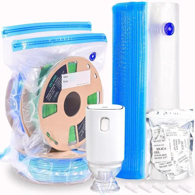 Alt view image 8 of 14 - Filament Storage Bags 30pcs, Plus Size 32X34cm 3D Printer Filament Storage Bags Vacuum Sealed Kit with 30 Desiccants, Auto Pump,Perfect for 3D Filament Storage or Using After Filament Dryer Box