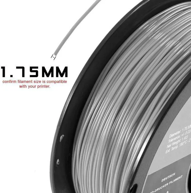Alt view image 10 of 14 - ABS 3D Printer Filament, Dimensional Accuracy +/- 0.03 mm, 1 kg Spool, 1.75 mm, Black