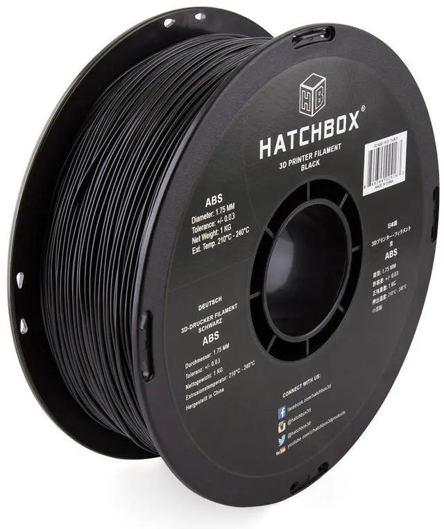 Alt view image 8 of 14 - ABS 3D Printer Filament, Dimensional Accuracy +/- 0.03 mm, 1 kg Spool, 1.75 mm, Black
