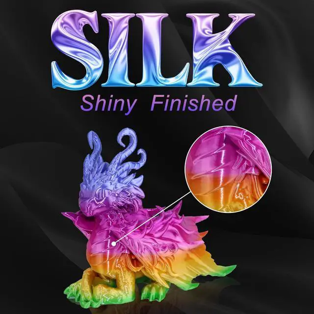 Alt view image 9 of 14 - silk PLA Rainbow Filamentpla Filament 1.75mm Multicolor Changing with Green Blue Purple Pink Yellow,3D Printing Filament 1kg/2.2lbs for Most FDM 3D Printer