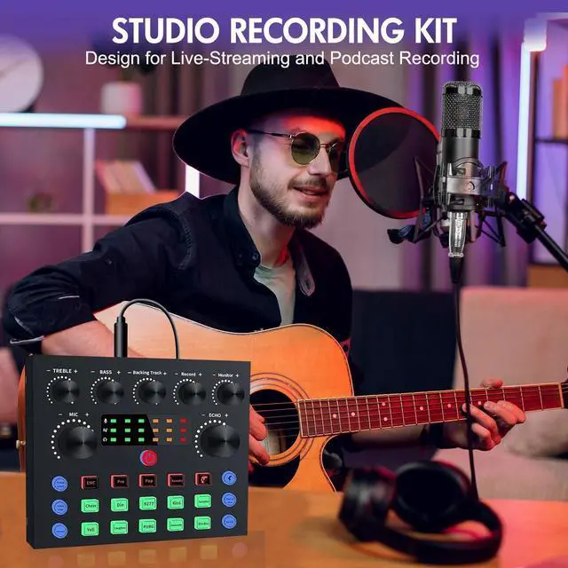 Alt view image 12 of 14 - Upgraded Podcast Equipment Bundle for 2, Podcast Equipment with BM-800 Microphone & V8s Sound Card, Podcast Microphone Bundle for Podcasting, Recording, Singing, Streaming and Gaming
