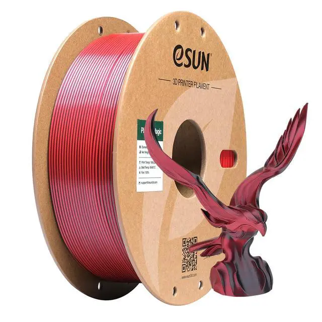 Alt view image 8 of 14 - Silk PLA 3D Printer Filament 1.75mm Black Red Dual Color Shiny Silky Filament, Dimensional Accuracy +/-0.03mm, 1kg (2.2lbs) Cardboard Spool for Most FDM 3D Printers