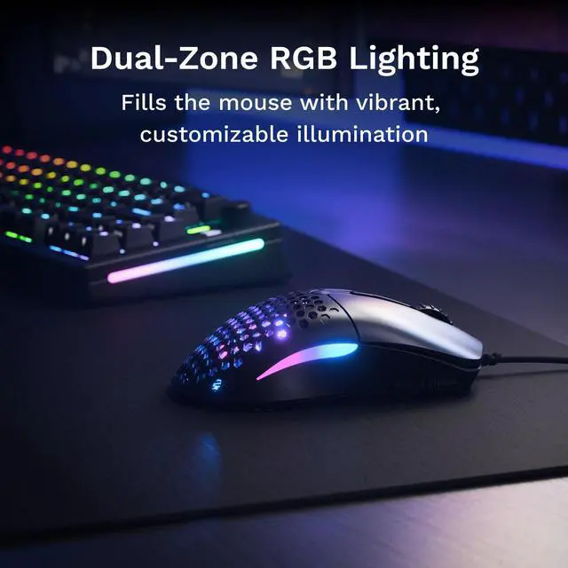 Alt view image 11 of 14 - Model O Eternal Ultralight RGB Gaming Mouse - Wired - 55g Lightweight - Customizable RGB Lighting - 6 Programmable Buttons - Symmetrical Design - 12K DPI Optical Sensor - PC/Mac - Black
