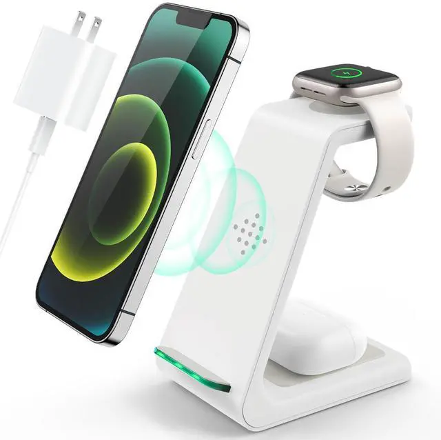 Alt view image 8 of 14 - 3 in 1 Wireless Charging Station, 2026 Upgraded Fast Desk Charger Station for iPhone 17 16 15 14 13 12 Pro Max Plus, Charger Stand for Apple Watch 11 10 9 8 7 6 5 4 3 2 Ultra SE, Airpods 4 3 2 Pro