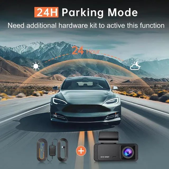 Alt view image 14 of 14 - 1296P Front Dashcam, V300 WiFi Dash Camera for Cars with App, Night Vision, Mini Hidden Single Car Camera, Loop Recording, 24H Parking Mode, Support 256GB Max, Black