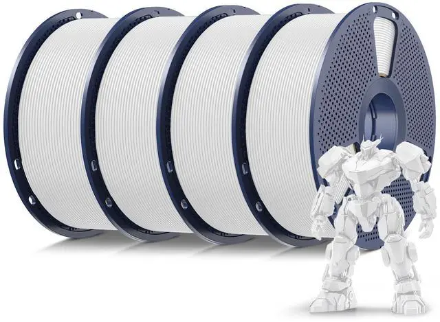 Alt view image 8 of 14 - 4kg PLA 3D Printer Filament Bundle, Neatly Wound PLA Filament 1.75 mm, Dimensional Accuracy +/- 0.02mm,Good Vacuum Packaging Filaments,4kg in Total,1kg per Spool,4White