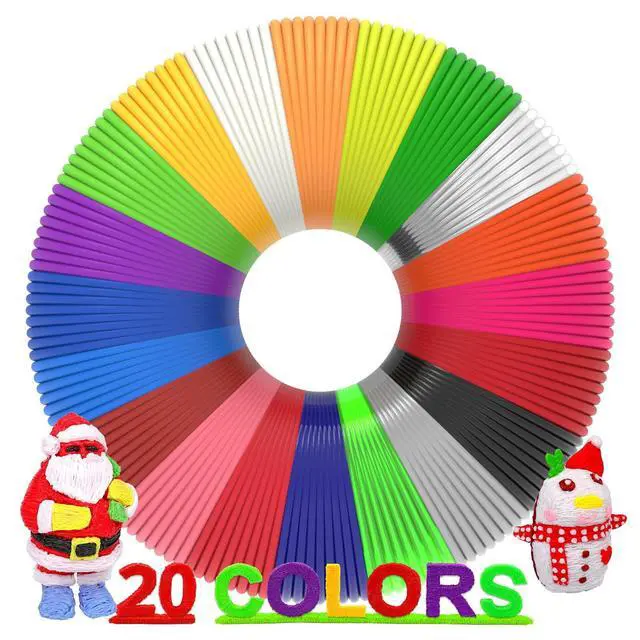 Alt view image 7 of 7 - 3D Pen Filament 400 Feet 20 Colors, 3D Printing Pen Refills PLA Bonus 250 Stencil eBook, 3D Printer Pen Filament 1.75mm Smooth Printing