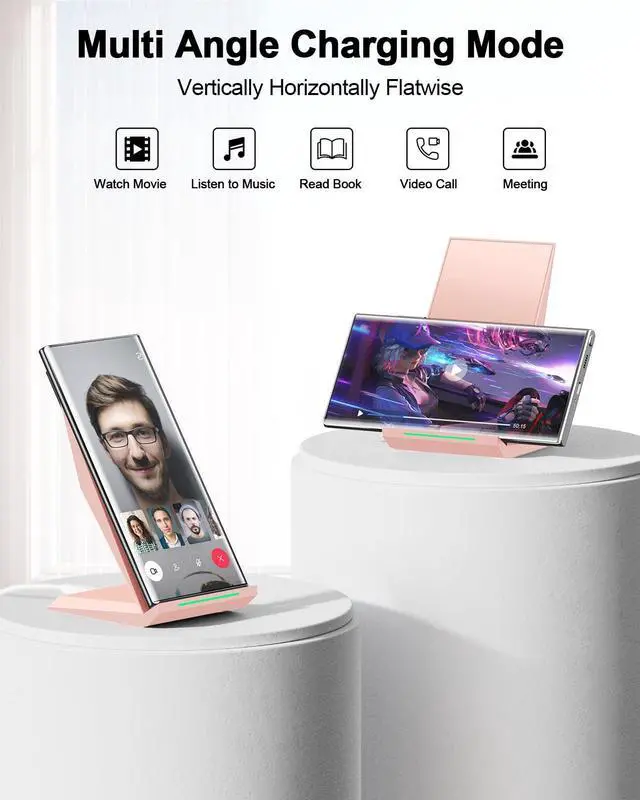 Alt view image 11 of 14 - Wireless Charger 2 Pack - Fast Wireless Charging Stand for iPhone 17/17 Air/16/16 Plus/16 Pro Max/16 Pro/15/14/13/12, Phone Charger Compatible Samsung Galaxy S26/S25/S24/S23/S22/S21,Pixel 6/5