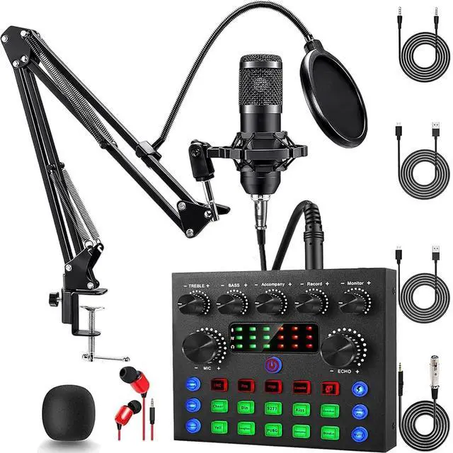 Alt view image 8 of 14 - Podcast Equipment Bundle, Podcast Microphone Bundle with BM-800 Microphone & V8s Sound Card, Recording Studio Equipment for Singing, Gaming, Live Streaming and YouTube Tiktok