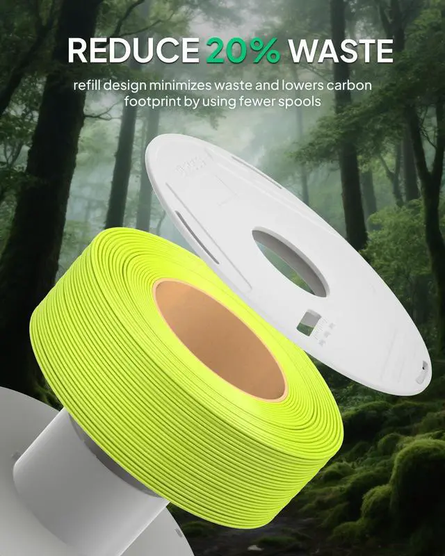 Alt view image 10 of 14 - PLA Basic Refill Filament 1.75mm White 1KG, 3D Printer Filament No Spool Dimensional Accuracy +/- 0.02mm, 3D Printing PLA for Reusable Spool Refilling
