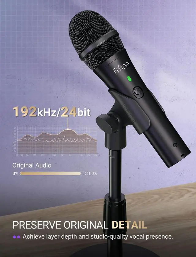 Alt view image 9 of 14 - USB/XLR Dynamic Microphone for Podcast Recording, Studio Mic Set with Desktop Stand for Vocal, Voice Over, Streaming, Black-AmpliTank TANK2
