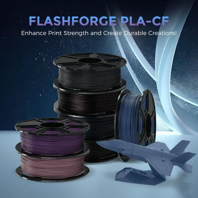 Alt view image 8 of 12 - Carbon Fiber PLA Filament 1.75mm Midnight Blue, Reinforced 3D Printer Filament 1kg, Lightweight & High-Strength PLA-CF Filament, Strong & Easy to Print