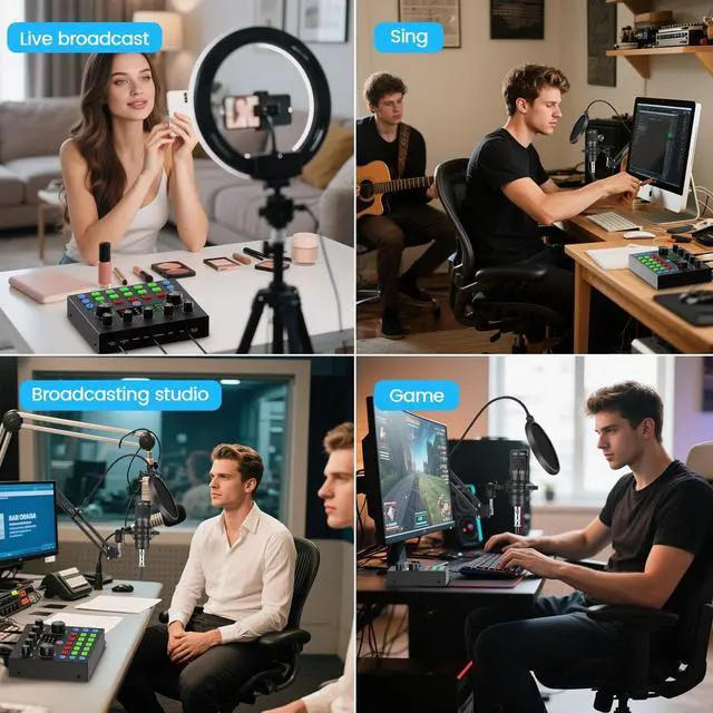Alt view image 13 of 14 - Podcast Equipment Bundle, Recording Studio Package with Podcast Microphone and Voice Changer, Live Sound Card - Audio Interface for Laptop Computer Vlog Living Broadcast Live Streaming YouTube TikTok