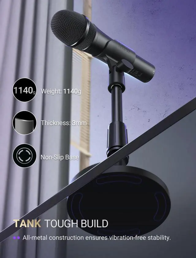 Alt view image 14 of 14 - USB/XLR Dynamic Microphone for Podcast Recording, Studio Mic Set with Desktop Stand for Vocal, Voice Over, Streaming, Black-AmpliTank TANK2