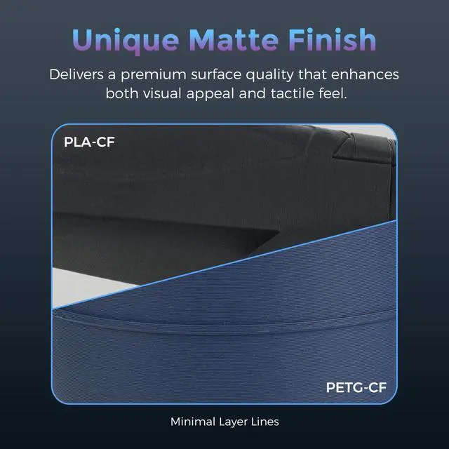 Alt view image 10 of 12 - Carbon Fiber PLA Filament 1.75mm Midnight Blue, Reinforced 3D Printer Filament 1kg, Lightweight & High-Strength PLA-CF Filament, Strong & Easy to Print