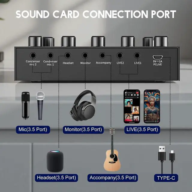 Alt view image 14 of 14 - Podcast Equipment Bundle, Podcast Microphone Bundle with BM-800 Microphone & V8s Sound Card, Recording Studio Equipment for Singing, Gaming, Live Streaming and YouTube Tiktok
