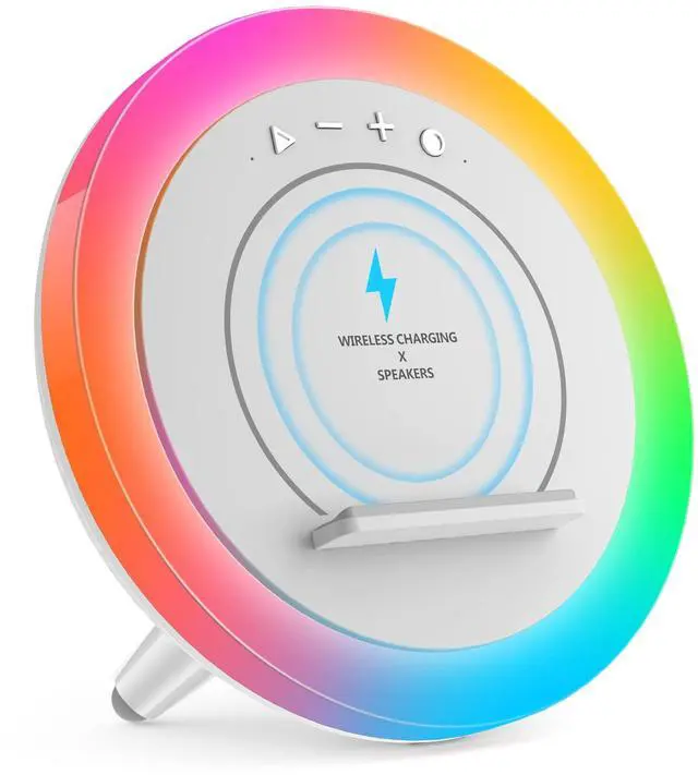 Alt view image 7 of 12 - Bluetooth Speaker Night Lights, Wireless Charging Kids Speaker, Color Changing Modern Bluetooth Lamp,Teenage Boys Girls Gifts Ideas