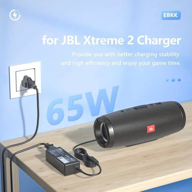 Alt view image 3 of 7 - 19V Replacement for JBL Xtreme 2 Charger/Extreme 2 / Xtreme/JBL Boombox Portable Wireless Bluetooth Speaker Replacement JBL Speaker Power Cord