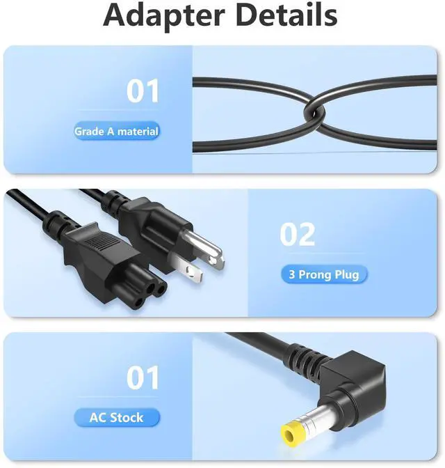 Alt view image 4 of 7 - 19V Replacement for JBL Xtreme 2 Charger/Extreme 2 / Xtreme/JBL Boombox Portable Wireless Bluetooth Speaker Replacement JBL Speaker Power Cord
