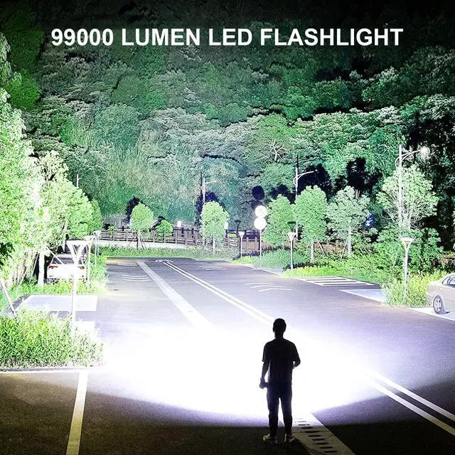 Alt view image 2 of 7 - Rechargeable LED Flashlights High Lumens, 99,000 Lumens Super Bright Flashlight with 5 Modes & Waterproof, Powerful Handheld Flashlight for Camping Emergencies