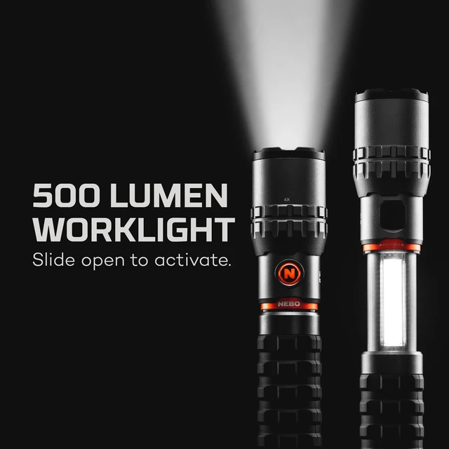 Alt view image 3 of 7 - NEBO SLYDE KING Flashlight | High Lumens, Rechargeable COB Work Light & LED Flashlight, Waterproof, Magnetic Base, Great for Camping & Hunting, Includes Charging Cable
