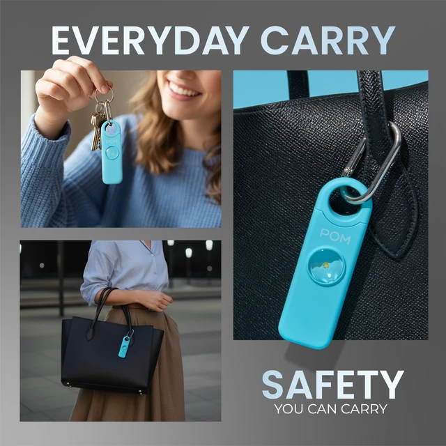 Alt view image 2 of 7 - Personal Safety Alarm for Women 130dB Loud Emergency Siren, USB-C Rechargeable with Bright LED Flashlight, Portable Keychain Design for Self Defense, Purse, Backpack & Travel (Aqua)