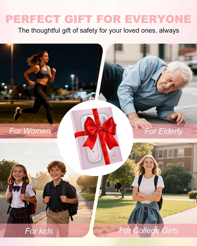 Alt view image 7 of 7 - Personal Safety Alarm for Women - Waterproof Rechargeable Security Alarm - 140dB Extra Loud Siren with SOS Strobe Light - Self Defense Keychain for Women Girls Teens Seniors(Pink)