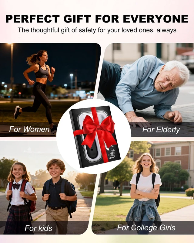 Alt view image 7 of 7 - Personal Safety Alarm for Women - Waterproof Rechargeable Security Alarm - 140dB Extra Loud Siren with SOS Strobe Light - Self Defense Keychain for Women Girls Teens Seniors(Black)