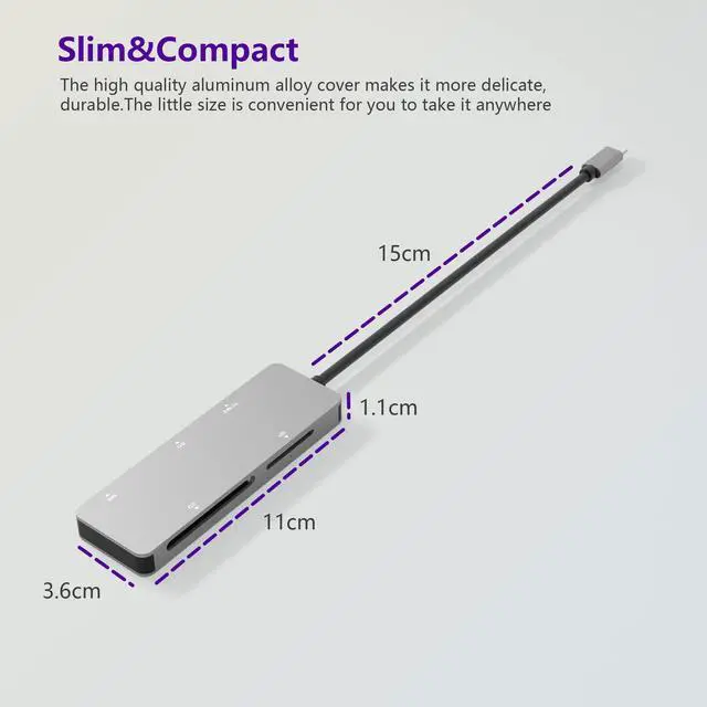 Alt view image 6 of 7 - USB C XD Picture Card Reader, Type C (5Gps) High Speed TF/SD/MS/M2/XD/CF 6 in 1 Camera Card Reader, USB C XD Memory Card Reader Supports Olympus and Fujifilm XD Picture Card 1GB 2GB