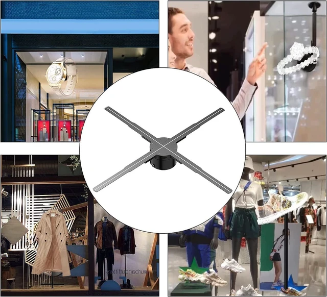 Alt view image 3 of 7 - 22 Inch 3D Hologram Fan with 2000*1356PX Resolution & 678 HD LED Beads Holographic Advertising Projector with APP, Bluetooth Audio & WIFI (56CM)