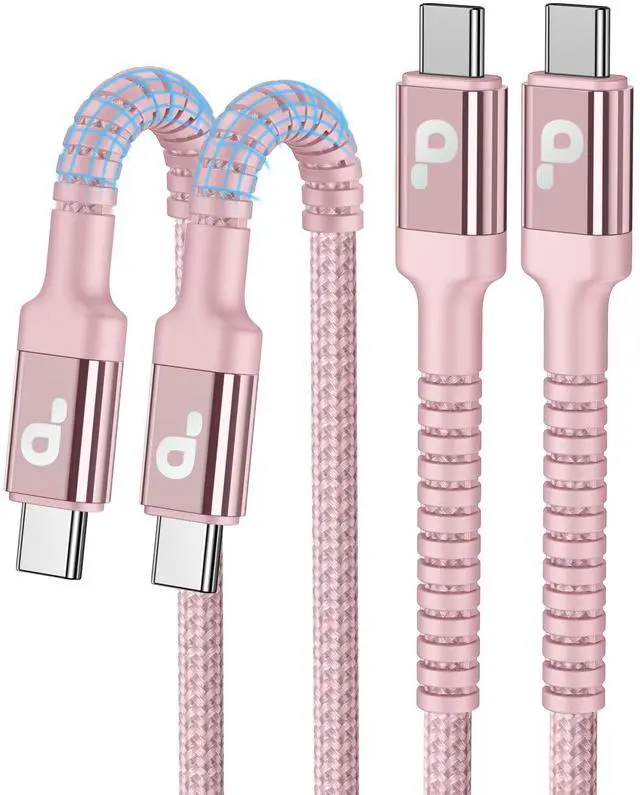 Main image of USBC Cables 6FT, 2Pack USB C to C Charger Cable, Long USBC Fast Charging Cable Nylon Braided USB C iPhone Charger Cord Compatible with iPhone 17 16/15/Pro Max/PlusSamsung Galaxy S23/LG and More-Pink